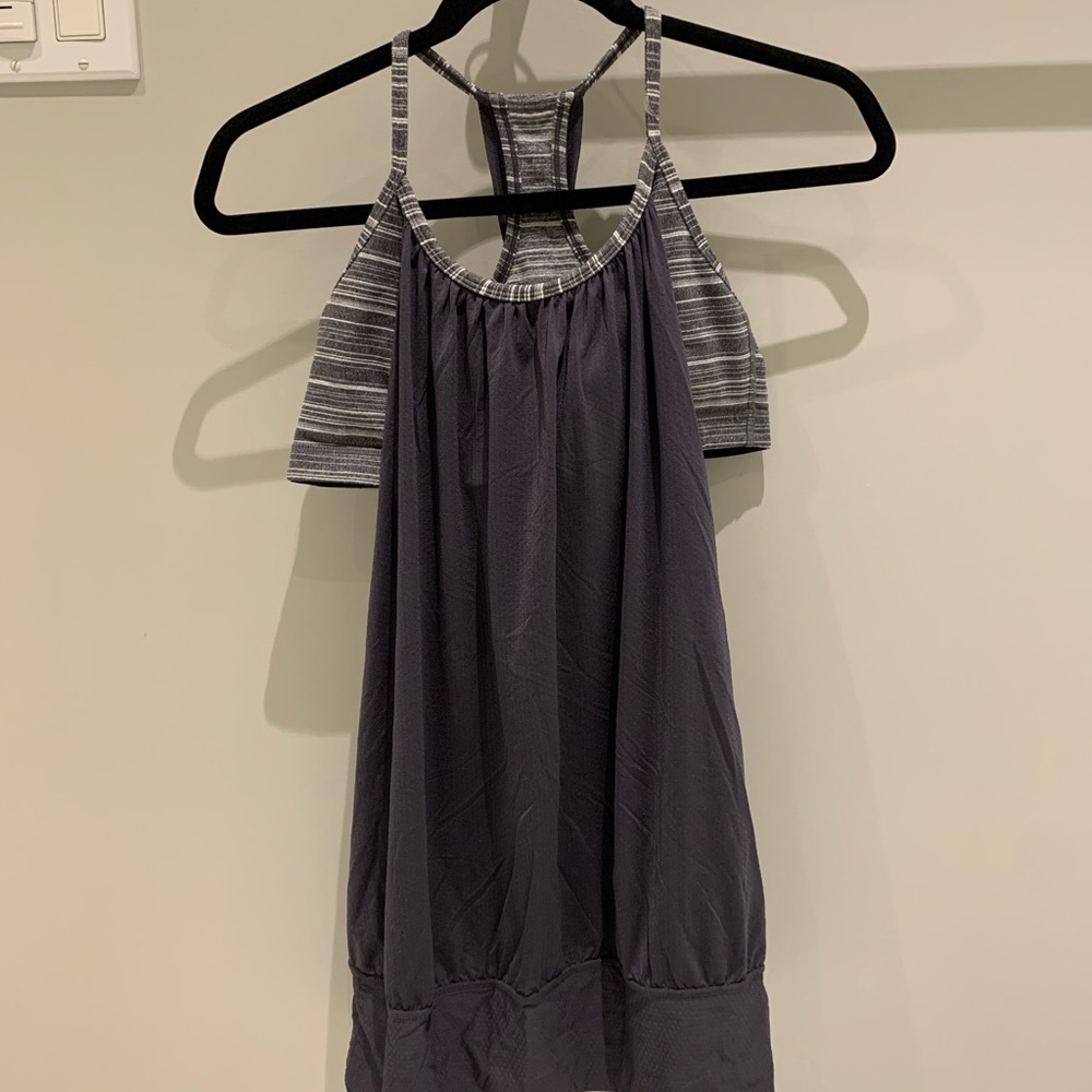EUC Lululemon grey / striped tank